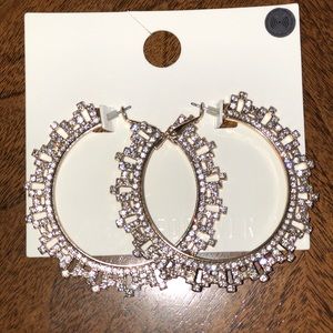 Rhinestone hoop earrings
